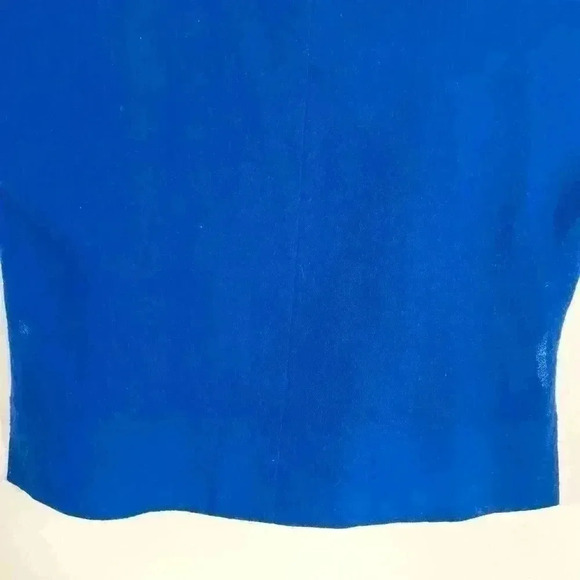 Tibi Royal Blue Cold Shoulder Cut Out Wool Blouse - Picture 4 of 15